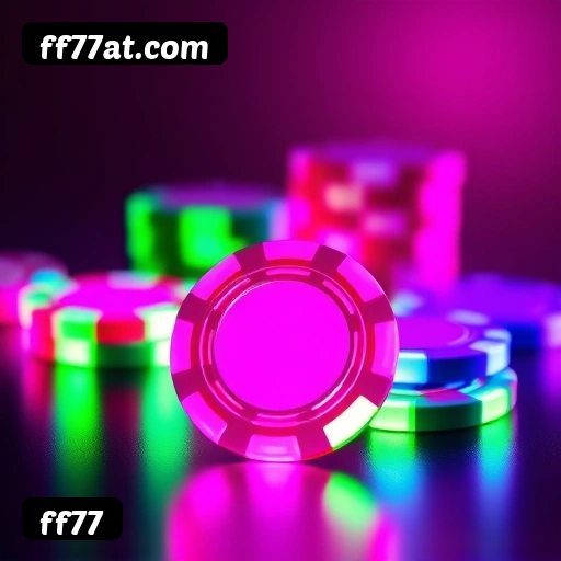 App ff77 para iOS e Android — interface mobile, login biométrico e PIX integrado